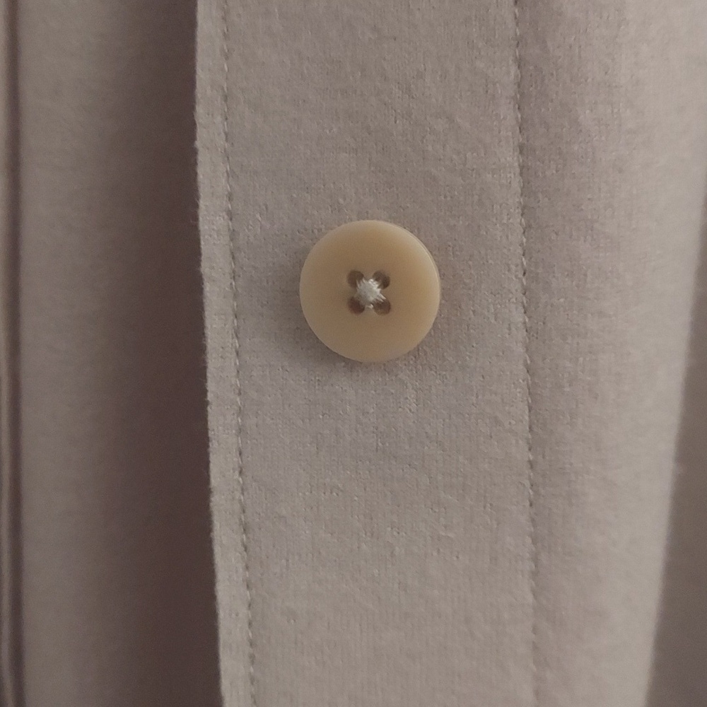 NEW EILEEN FISHER XL Wool Mandarin Collar Button Down Long Sleeve Jacket Chalk - Picture 8 of 16